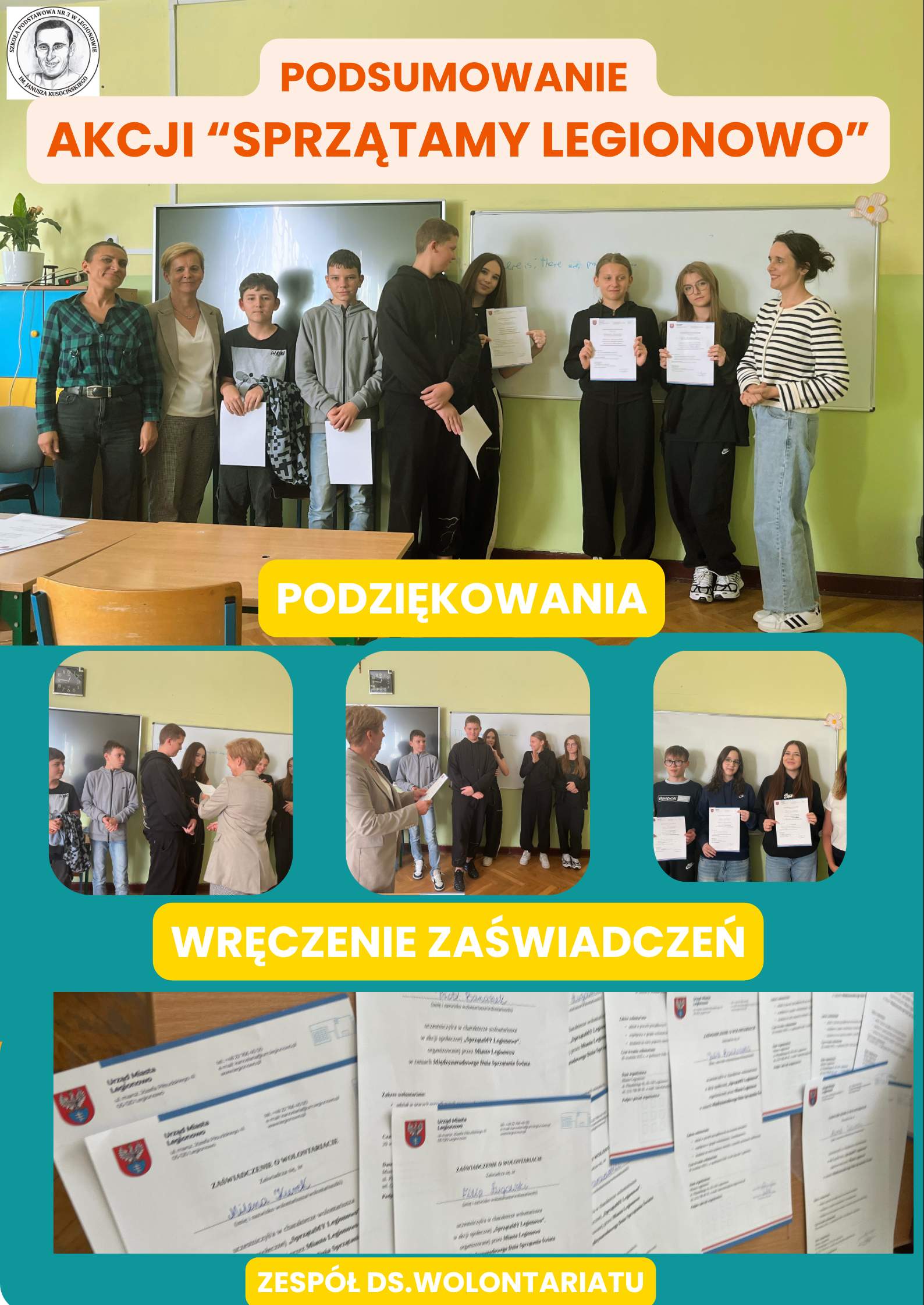 Więcej o: Wręczenie zaświadczeń dla wolontariuszy – akcja „Sprzątamy Legionowo”