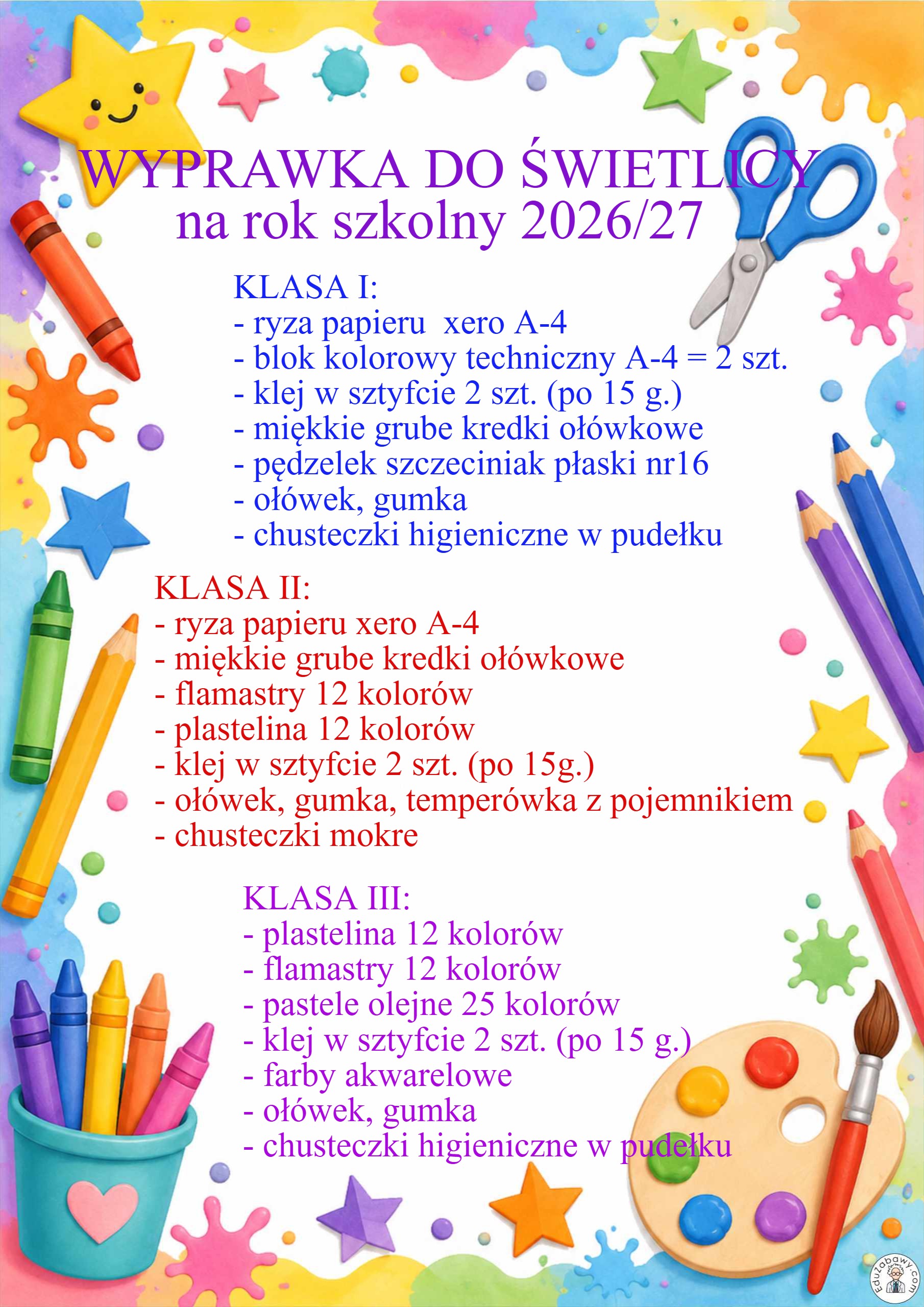Więcej o: Wyprawka do świetlicy